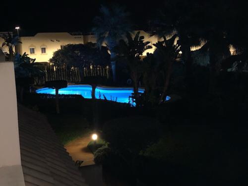 Night time view of pool in Vera Playa